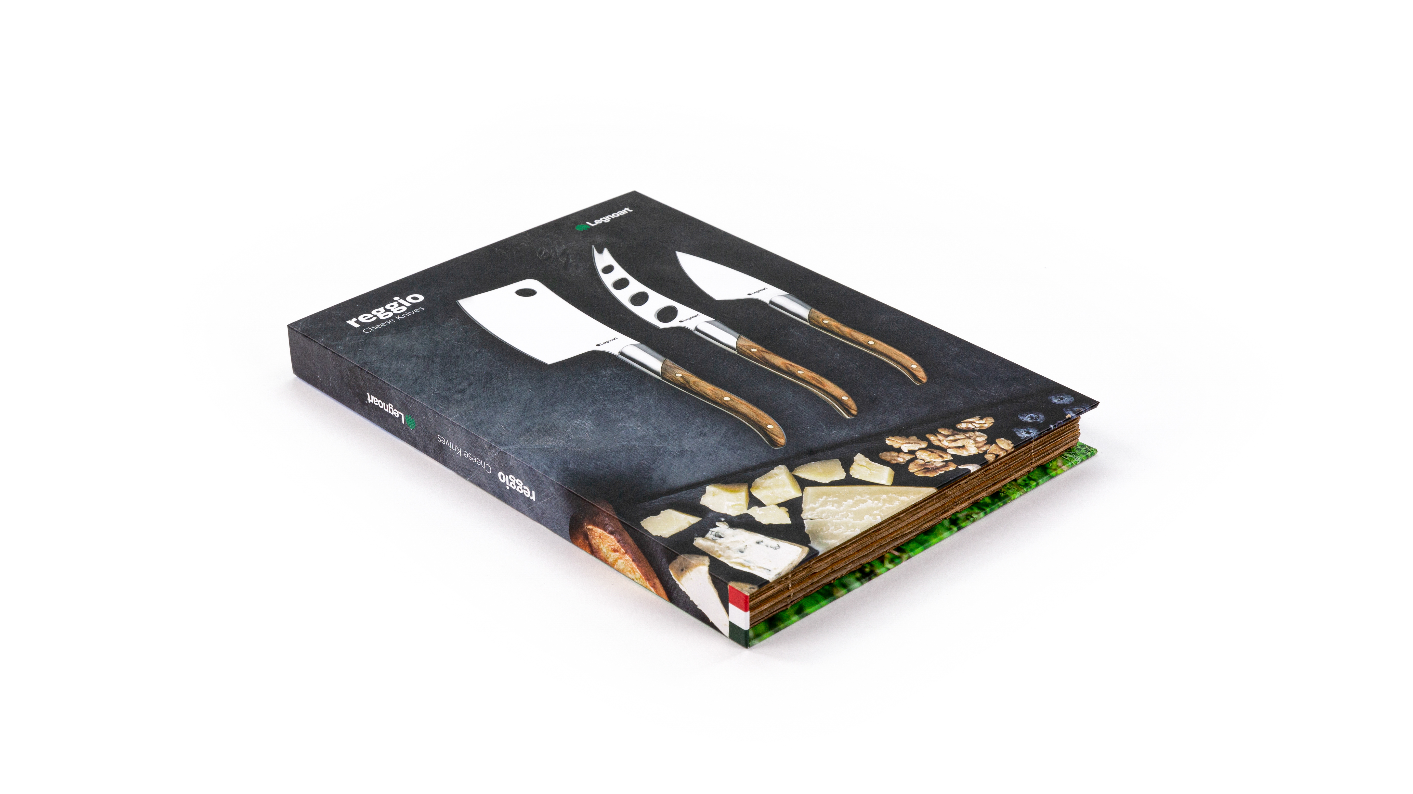 Legnoart REGGIO CK20B osteknivsæt m/3 dele - Lyst træskaft